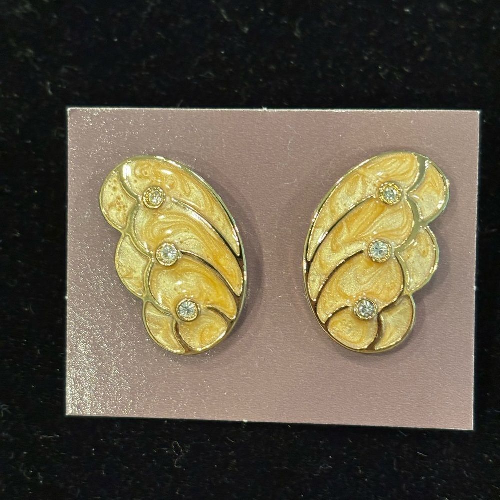 Kenneth Jay Lane Avon Papillon Butterfly Earrings 1988 New Deadstock